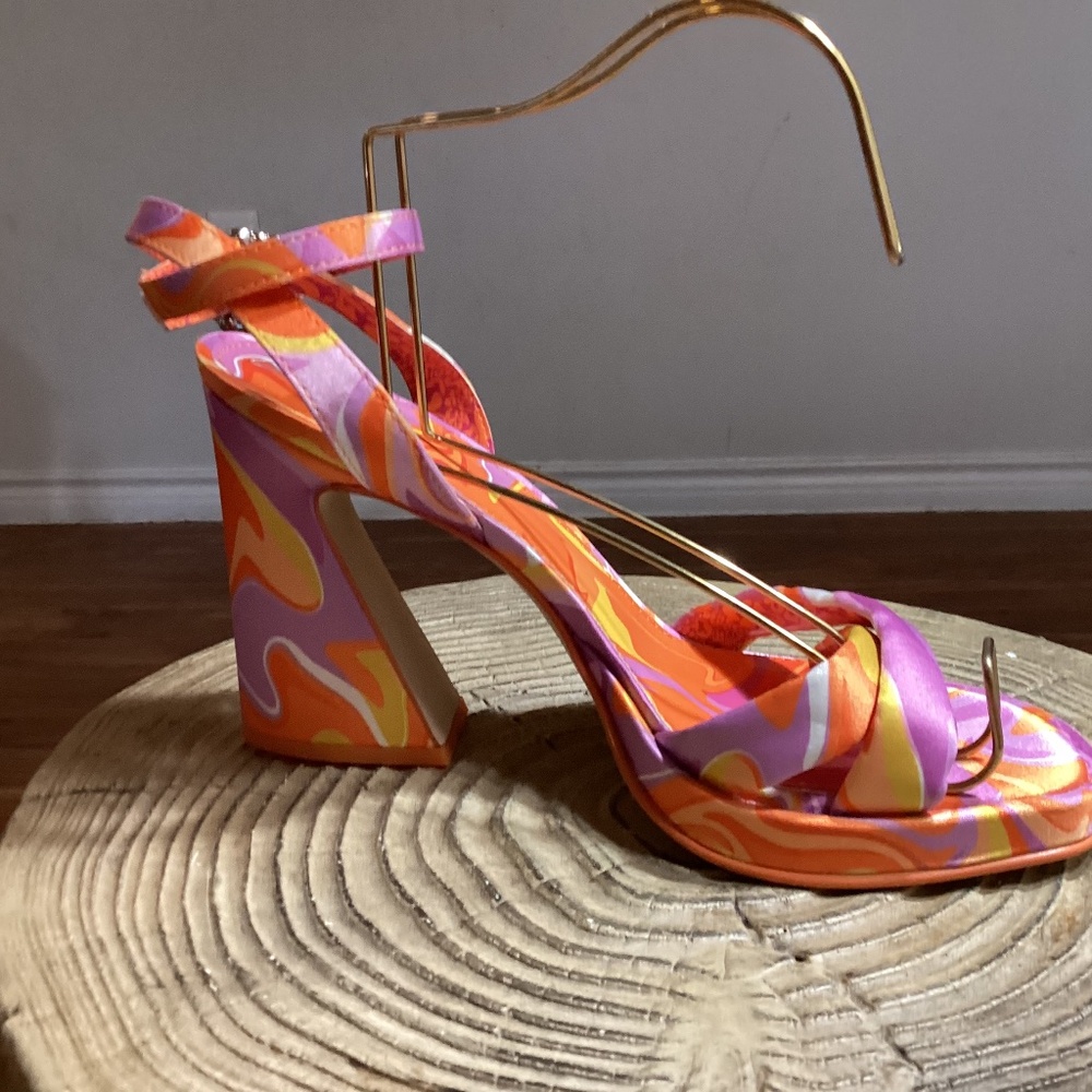 EUC Circus by Sam Edelman Purple and Orange Platform Block Heels